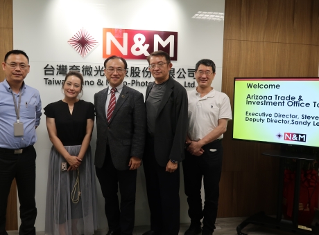 美國亞利桑那州台灣代表處-徐竹先處長與李欣怡副處長於2024/05/06至台灣奈微光考察訪問